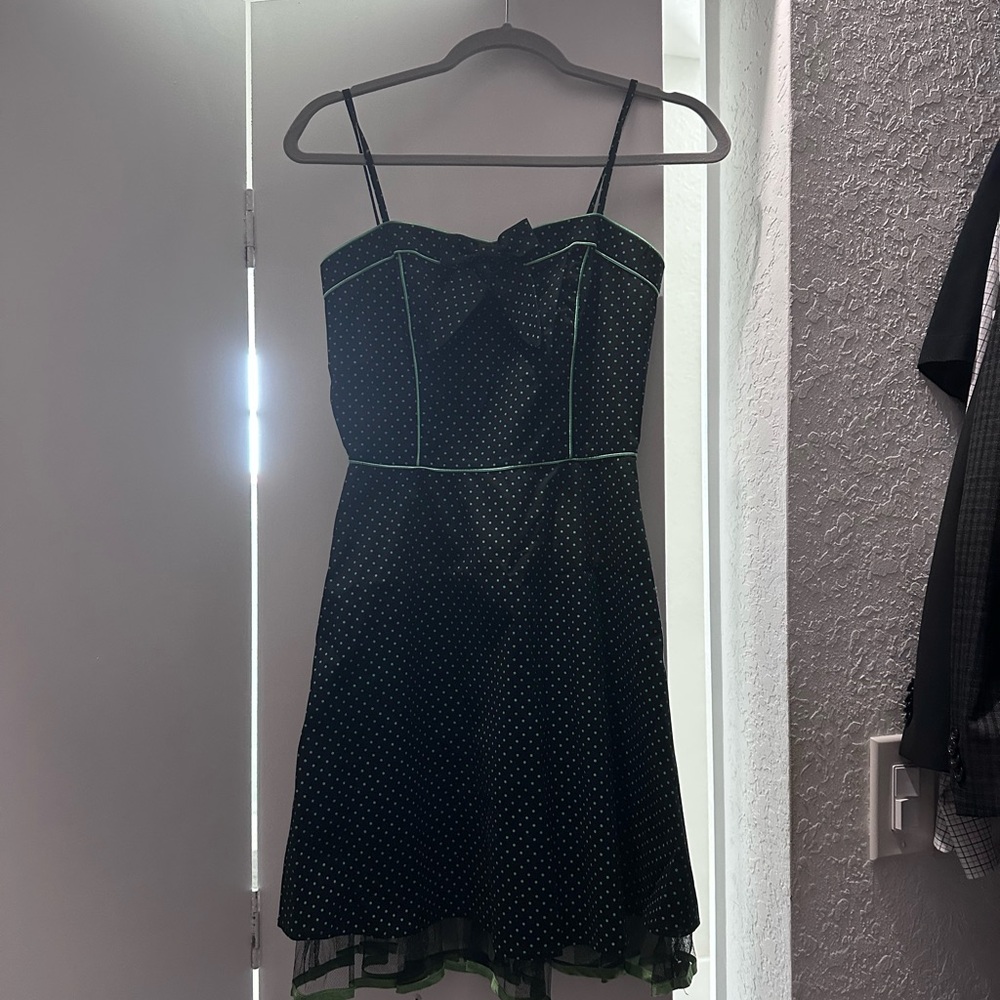 Pulse Black Dress with Green Accents
